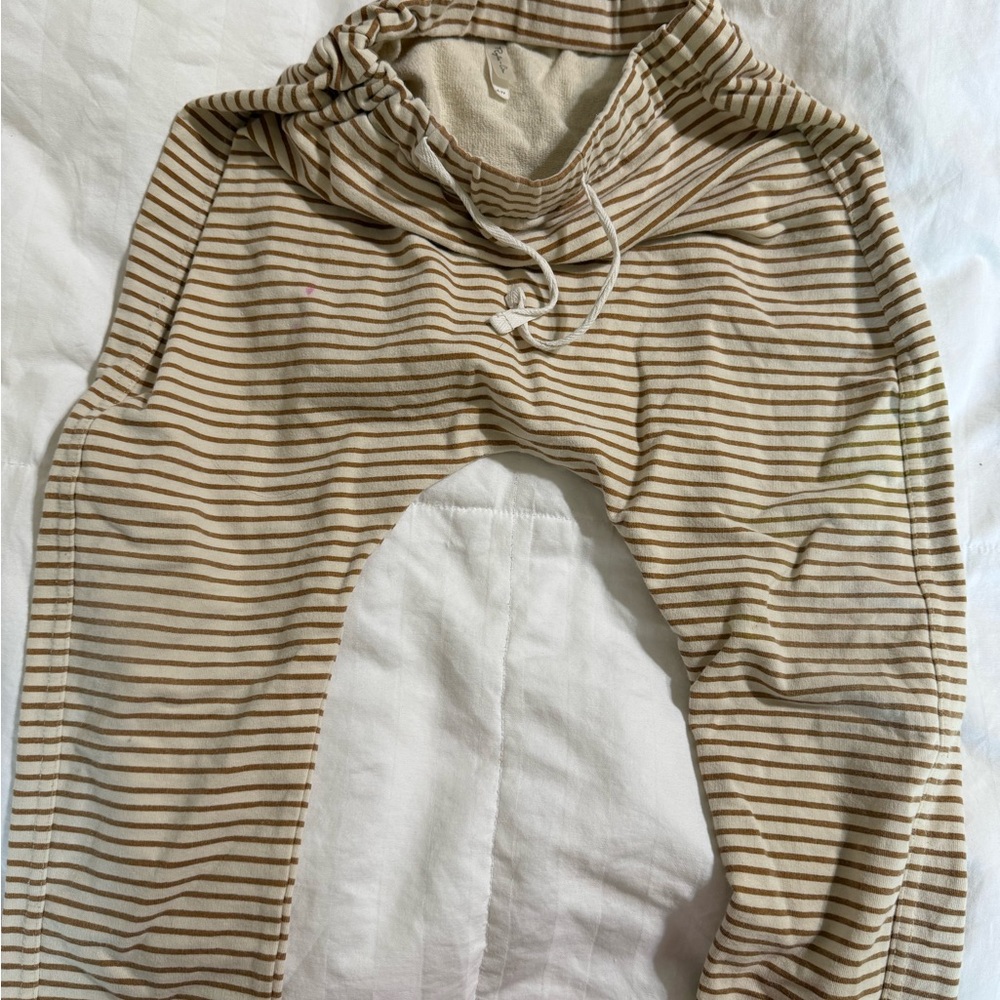 Rylee + Cru Tan and Cream Striped Pants